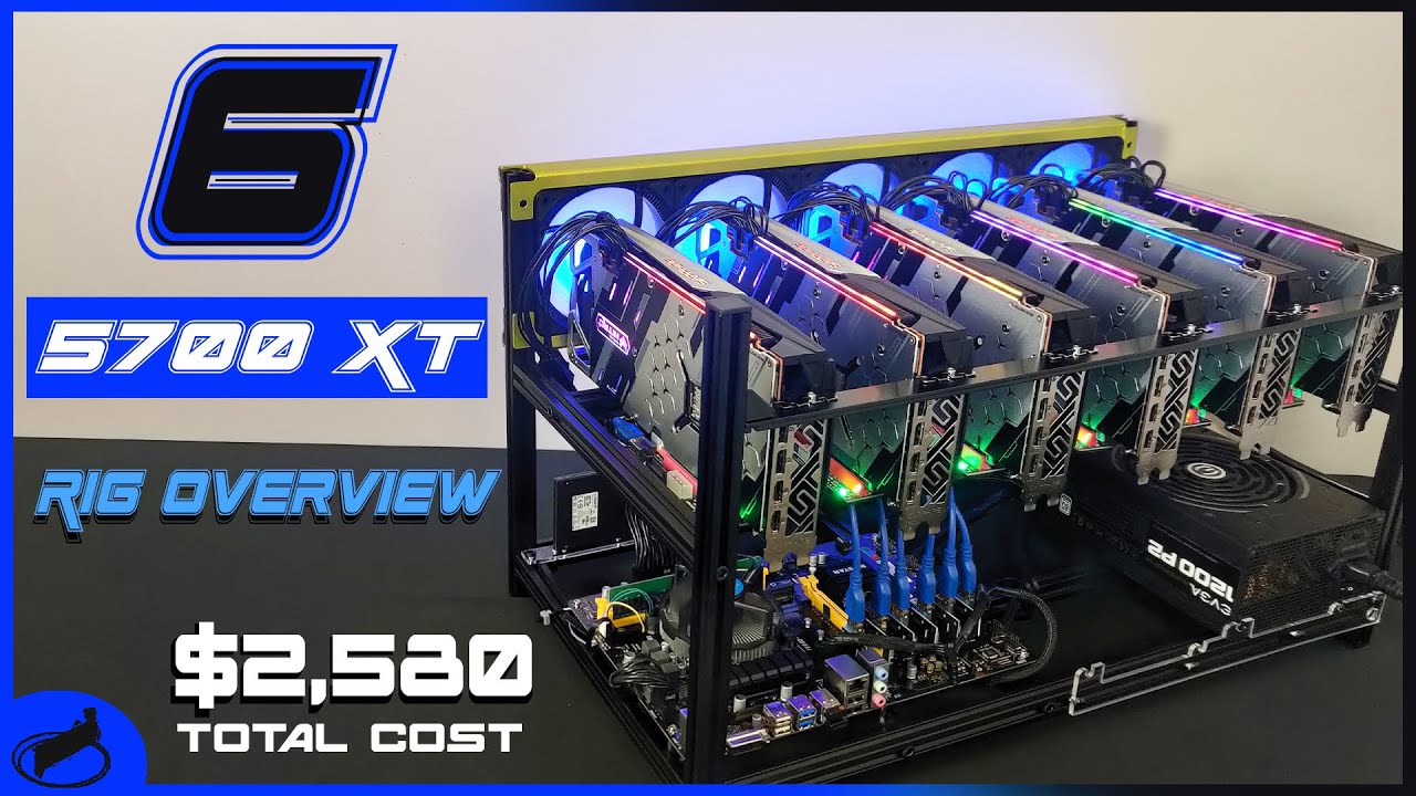 RX 5700 XT Mining Rig Build - 6 GPUs | 330 MH/s and ONLY 880 Watts!!
